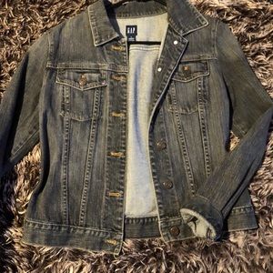 Washed black/gray denim jacket